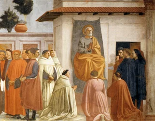 Resurrección del hijo de Teófilo y San Pedro entronizado (detalle)